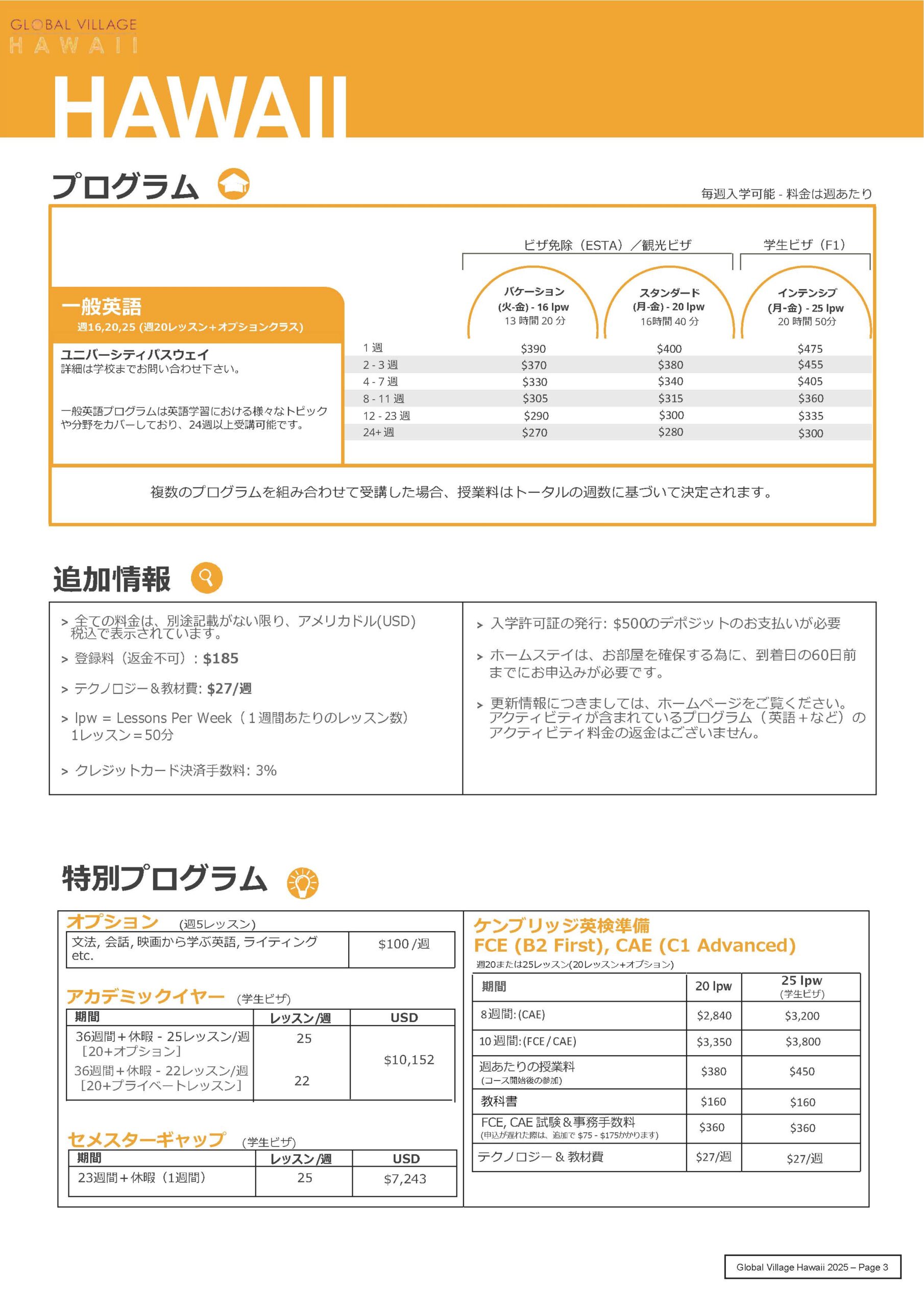 プログラム授業料